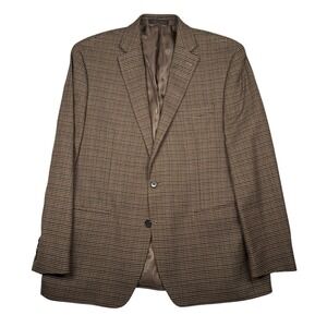 Lauren Ralph Lauren Houndstooth Blazer 44R Black Label Brown Sport Coat Jacket